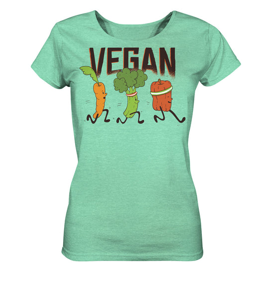 Vegan runners - Damen Bio Shirt (meliert)