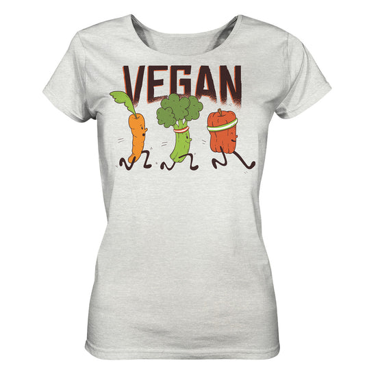 Vegan runners - Damen Bio Shirt (meliert)