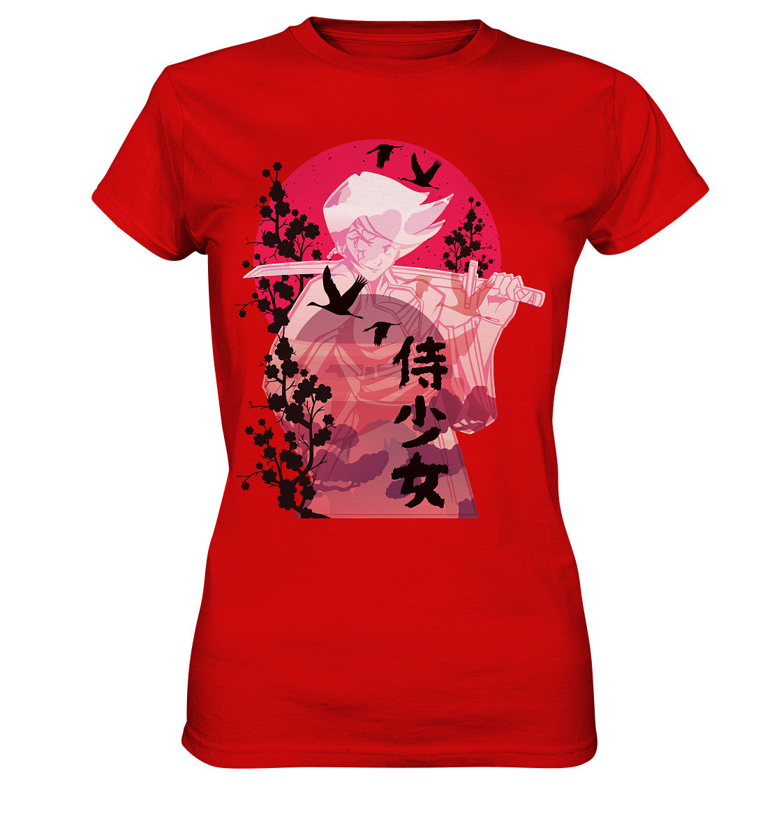 Anime Samurai Girl - Damen Premium Shirt