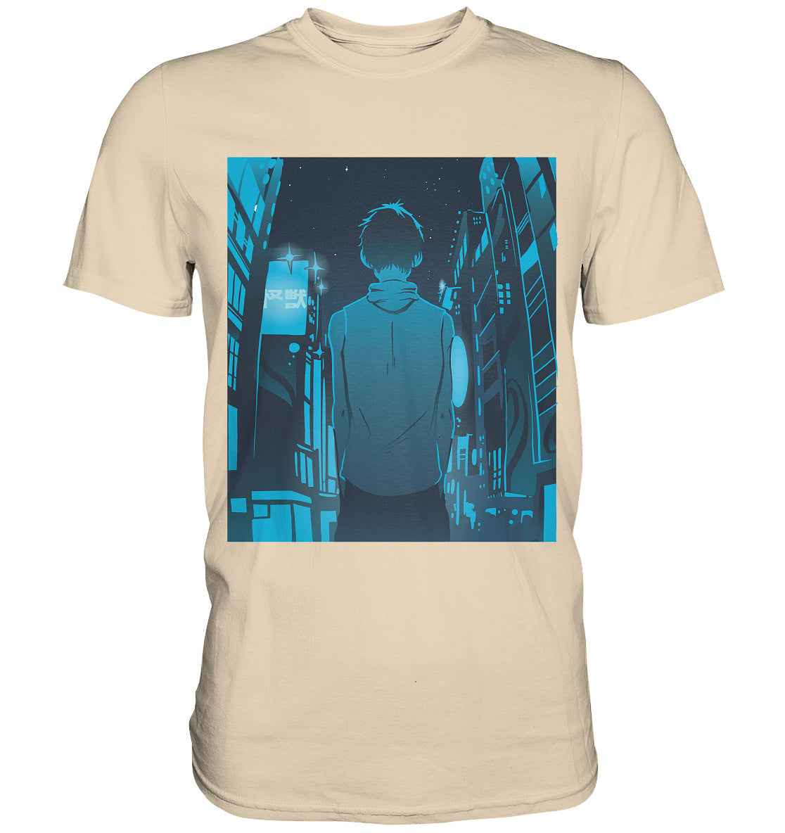 Anime boy city walk - Herren Premium Shirt
